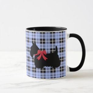Scottish Terrier, Scotland dog, Baby blue plaid Mug