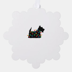 Scottish Terrier Scottie Dog Christmas Lights Gift Ornament Card