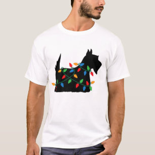 Scottish Terrier Scottie Dog Christmas Lights Gift T-Shirt