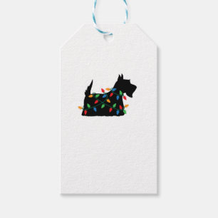 Scottish Terrier Scottie Dog Christmas Lights Gift Tags