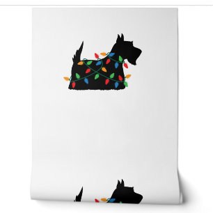 Scottish Terrier Scottie Dog Christmas Lights Gift Wallpaper