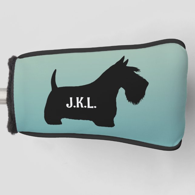 Scottish Terrier Scottie Dog Custom Name Initials Golf Head Cover (Front)