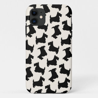 Scottish Terrier Scottie Dog Pattern Black iPhone 11 Case