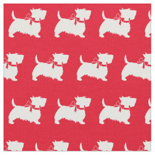 Scottish Terrier Scottie Dog Scotty Red Fabric