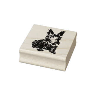 Scottish Terrier - Scottie dog sketch rubber stamp