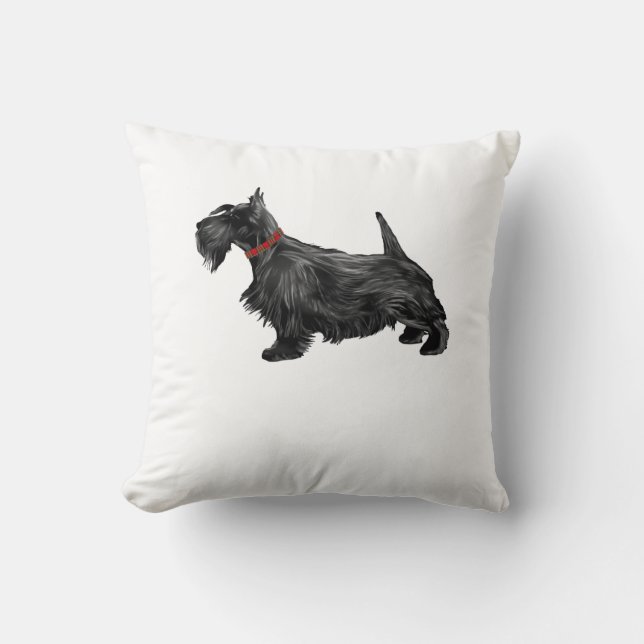 Scottish Terrier Scottie Dog Throw Pillow (Front)