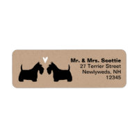 Scottish Terrier Scottie Dogs with Heart Address