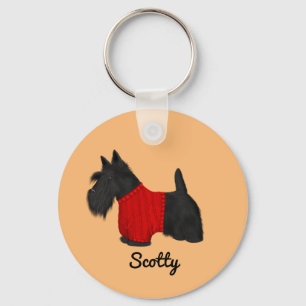 Scottish Terrier (Scotty Dog) in Sweater  Keychain