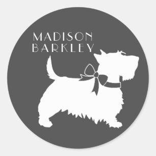 Scottish Terrier Scotty Dog Puppy Scottie Classic Round Sticker