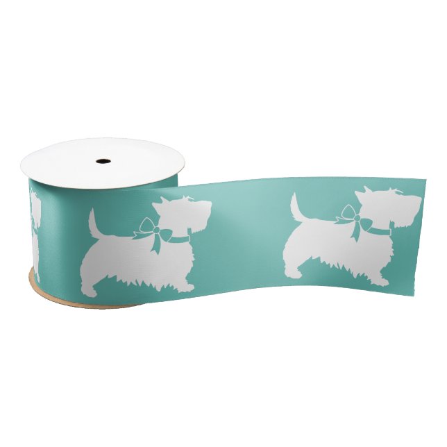 Scottish Terrier Scotty Dog Puppy Scottie Satin Ri Satin Ribbon (Spool)