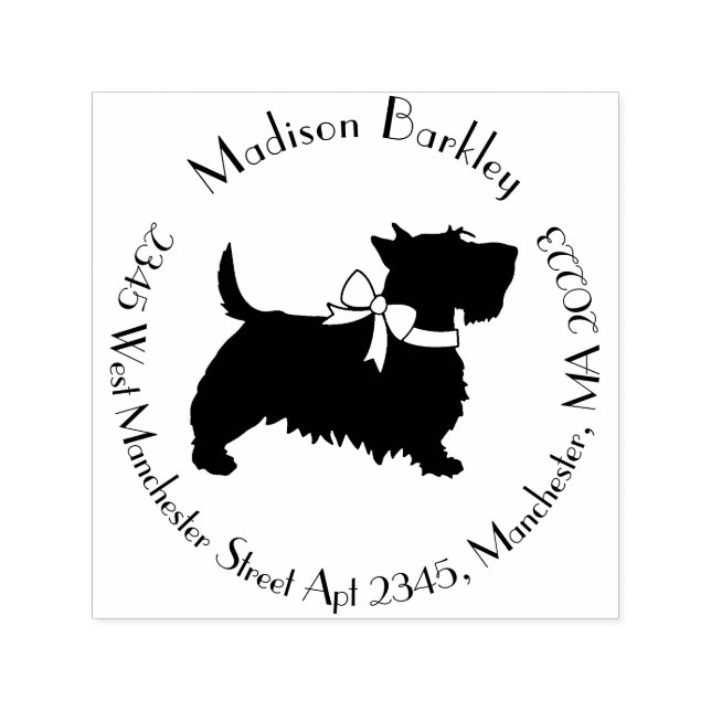 Scottish Terrier Scotty Dog Puppy Scottie Self-inking Stamp (Design)