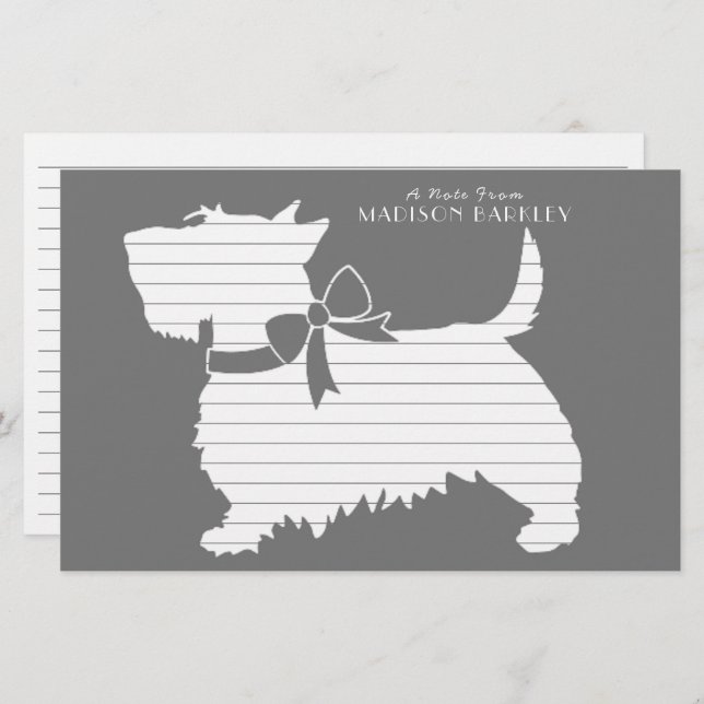 Scottish Terrier Scotty Dog Puppy Scottie Statione Stationery (Front/Back)