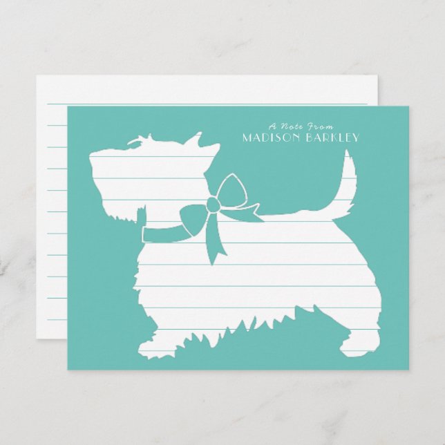 Scottish Terrier Scotty Dog Puppy Scottie Thank Yo Thank You Card (Front/Back)