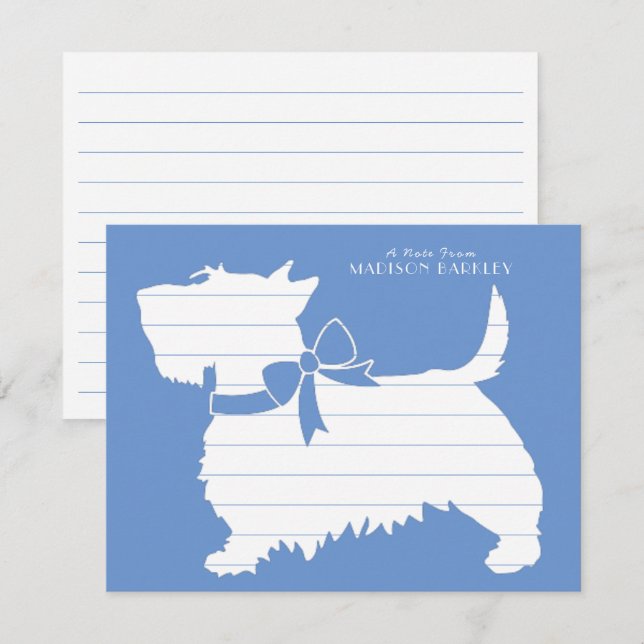 Scottish Terrier Scotty Dog Puppy Scottie Thank You Card (Front/Back)