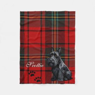 Scottish Terrier (Scotty) Tartan. Editable Fleece Blanket