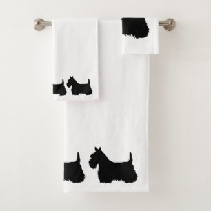 Scottish Terrier, silhouette - pick your own Bath Towel Set