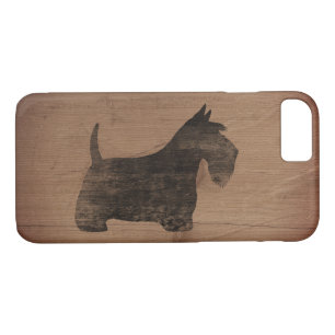 Scottish Terrier Silhouette Rustic Case-Mate iPhone Case