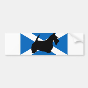 scottish terrier silhouette Scotland flag.png Bumper Sticker