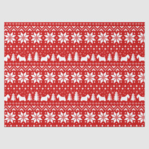 Scottish Terrier Silhouettes Christmas Pattern Tissue Paper