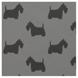 Scottish Terrier Silhouettes Pattern Fabric