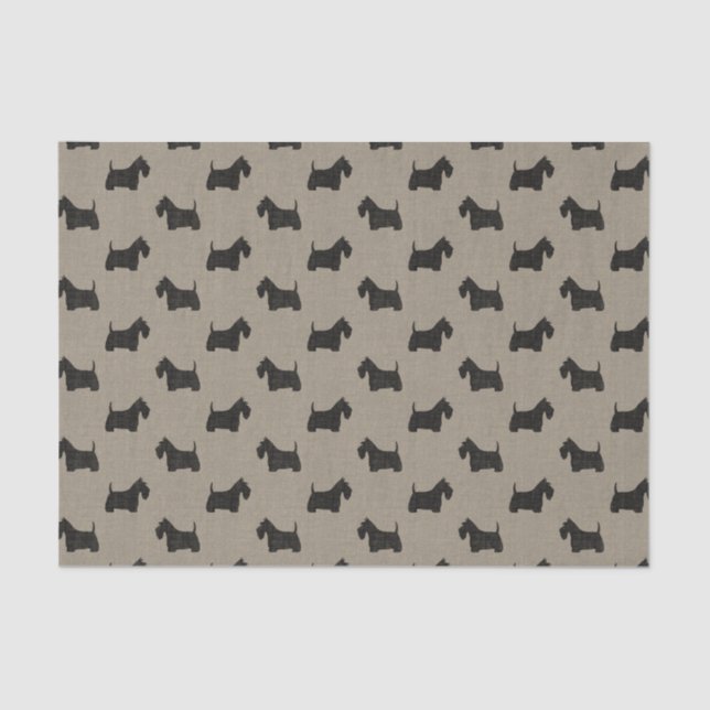 Scottish Terrier Silhouettes Pattern Scottie Dogs Tissue Paper (Front)