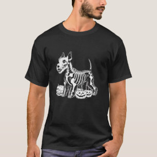 Scottish Terrier Skeleton Birthday Halloween Mens T-Shirt