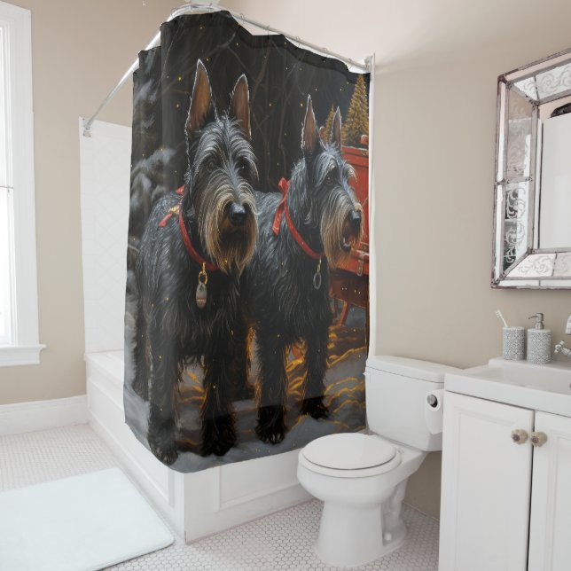 Scottish Terrier Snowy Sleigh Christmas Decor  (In Situ)