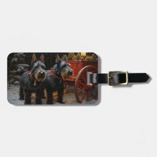 Scottish Terrier Snowy Sleigh Christmas Decor  Luggage Tag