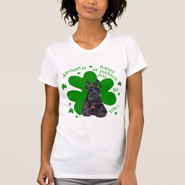 Scottish Terrier St Patricks Day T-Shirt (Front)