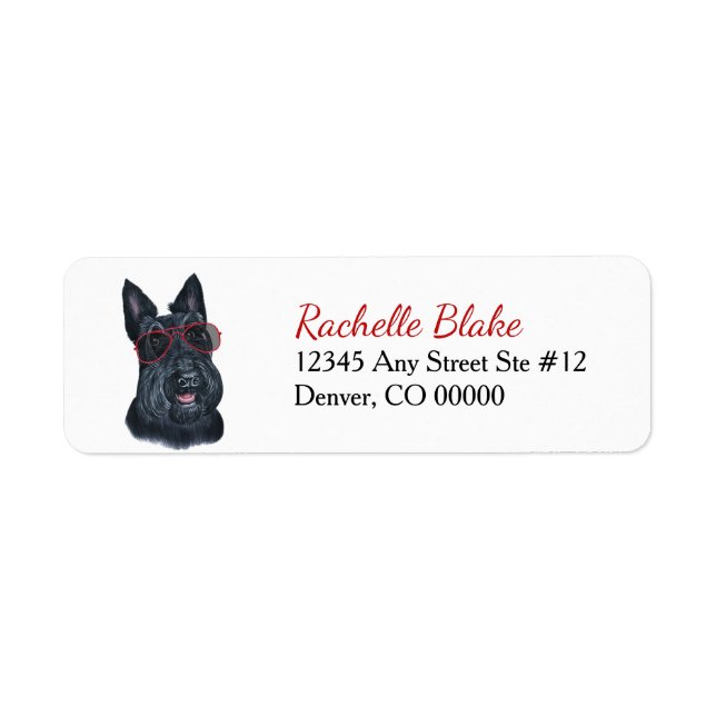 Scottish Terrier Sunglasses Return Address (Front)