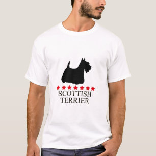 Scottish Terrier T-shirt with Red Stars