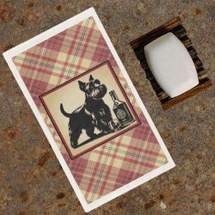 Scottish Terrier Tartan Plaid Earthtones Napkin