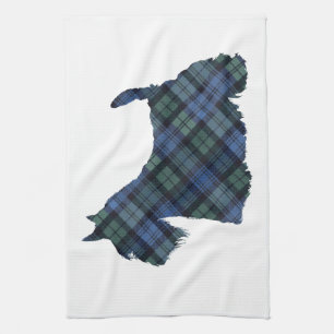 Scottish Terrier Tartan Silhouette Kitchen Towel