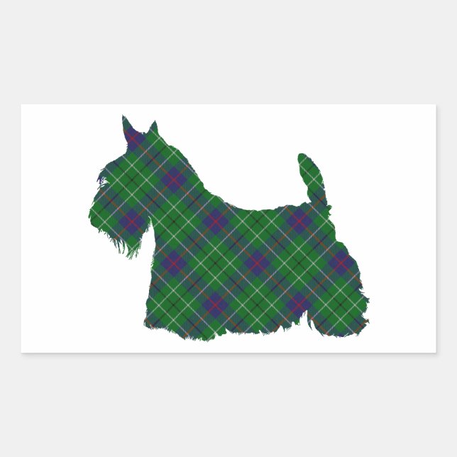 Scottish Terrier Tartan Silhouette Sticker (Front)