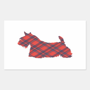Scottish Terrier Tartan Silhouette Sticker