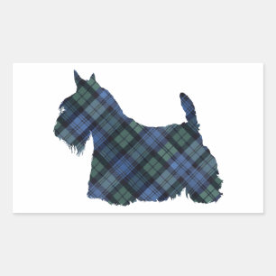 Scottish Terrier Tartan Silhouette Sticker