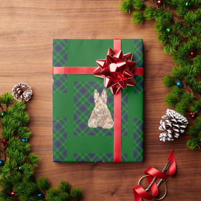 Scottish Terrier Tartan Wrapping Paper (Holiday Gift)