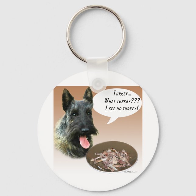 Scottish Terrier Turkey Keychain (Front)