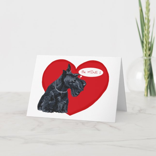 Scottish Terrier Valentine Holiday Card (Front)