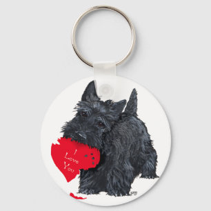 Scottish Terrier Valentine Keychain