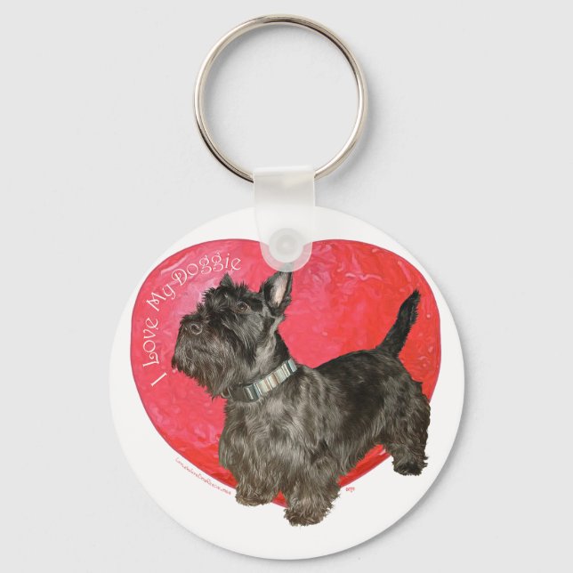 Scottish Terrier Valentine Keychain (Front)