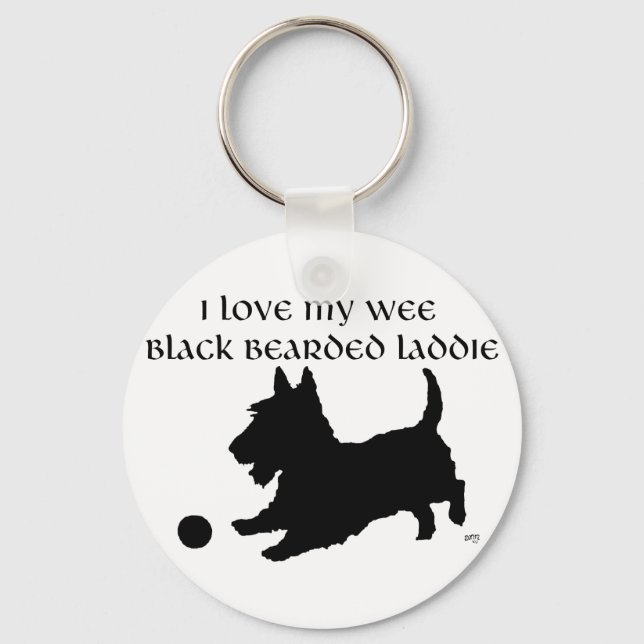 Scottish Terrier - Wee Black Bearded Laddie Keychain (Front)