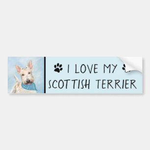 Scottish Terrier Wheaten Dog Painting Original Art Bumper Sticker