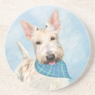 Scottish Terrier Wheaten Dog Painting Original Art Coaster