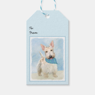 Scottish Terrier Wheaten Dog Painting Original Art Gift Tags
