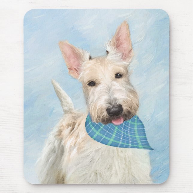 Scottish Terrier Wheaten Dog Painting Original Art Mouse Pad (Front)