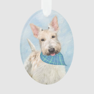 Scottish Terrier Wheaten Dog Painting Original Art Ornament