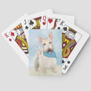 Scottish Terrier Wheaten Dog Painting Original Art Playing Cards