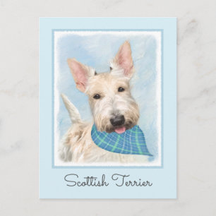 Scottish Terrier Wheaten Dog Painting Original Art Postcard