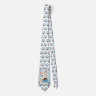 Scottish Terrier Wheaten Dog Painting Original Art Tie